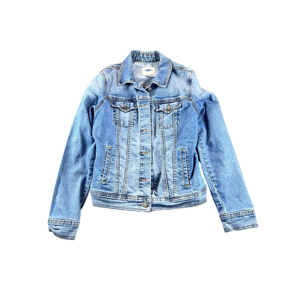 Old Navy Womens Blue Denim Jean Jacket Medium Classic Trucker Style